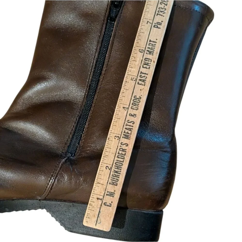 Vintage Hush Puppies leather faux fur ankle snow boots size 7.5 W inside zip